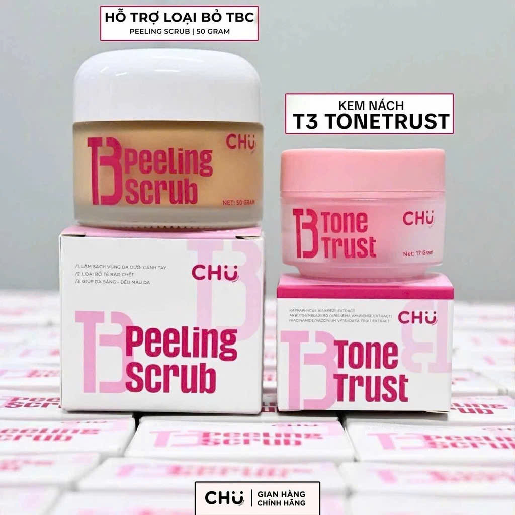 Combo Tonetrust kem nách 30g giảm thâm dưỡng trắng và tẩy tế bào chết 40g DC176
