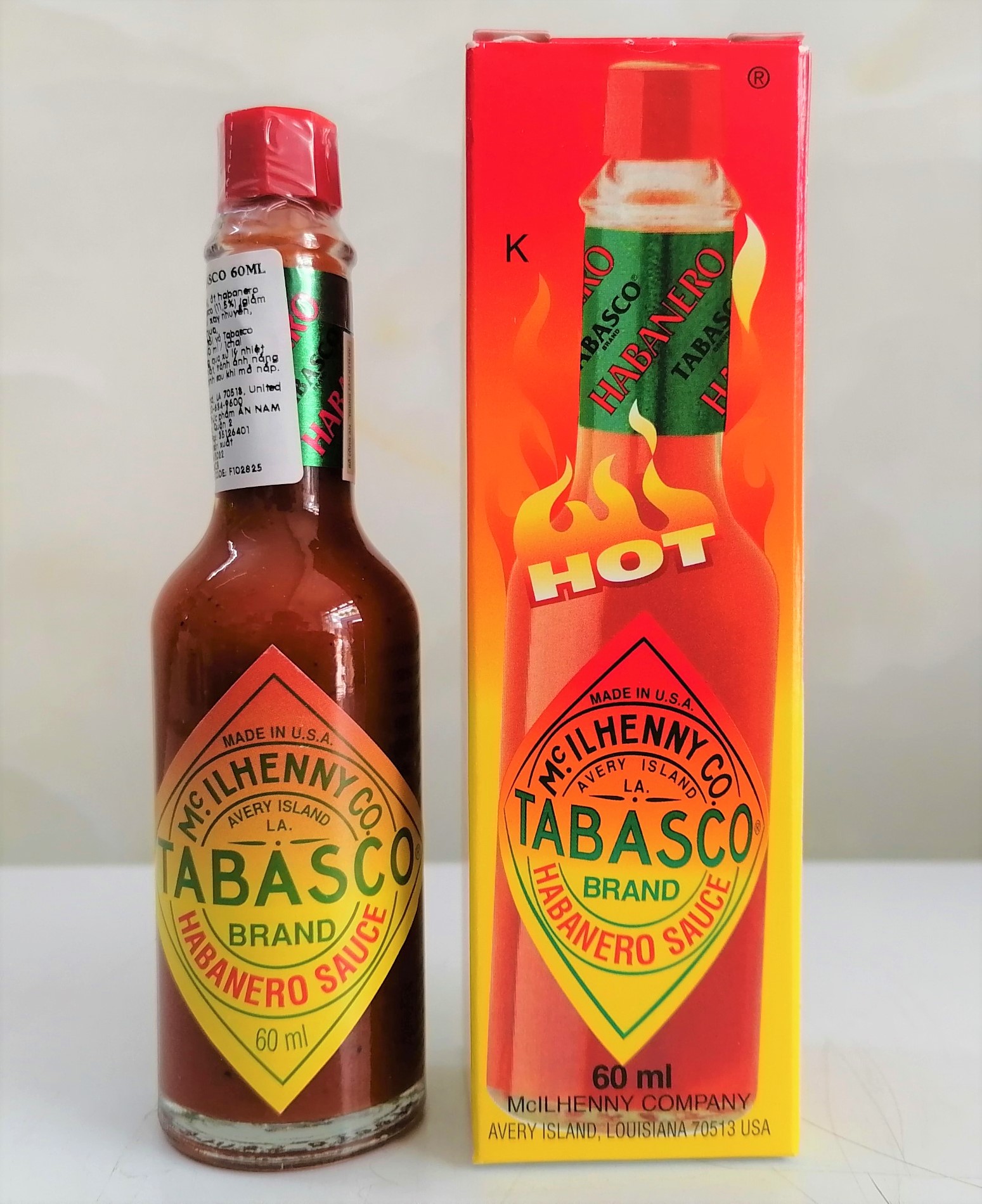 Chai TT 60ml HABANERO - SỐT ỚT ĐỎ TABASCO Made in USA Habanero Red Pepper