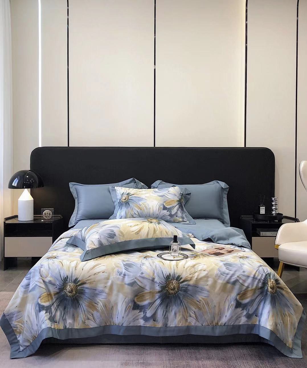 Sét 4 món Bộ, ga , gối +  chăn, hè trần bông  lụa  tencel
