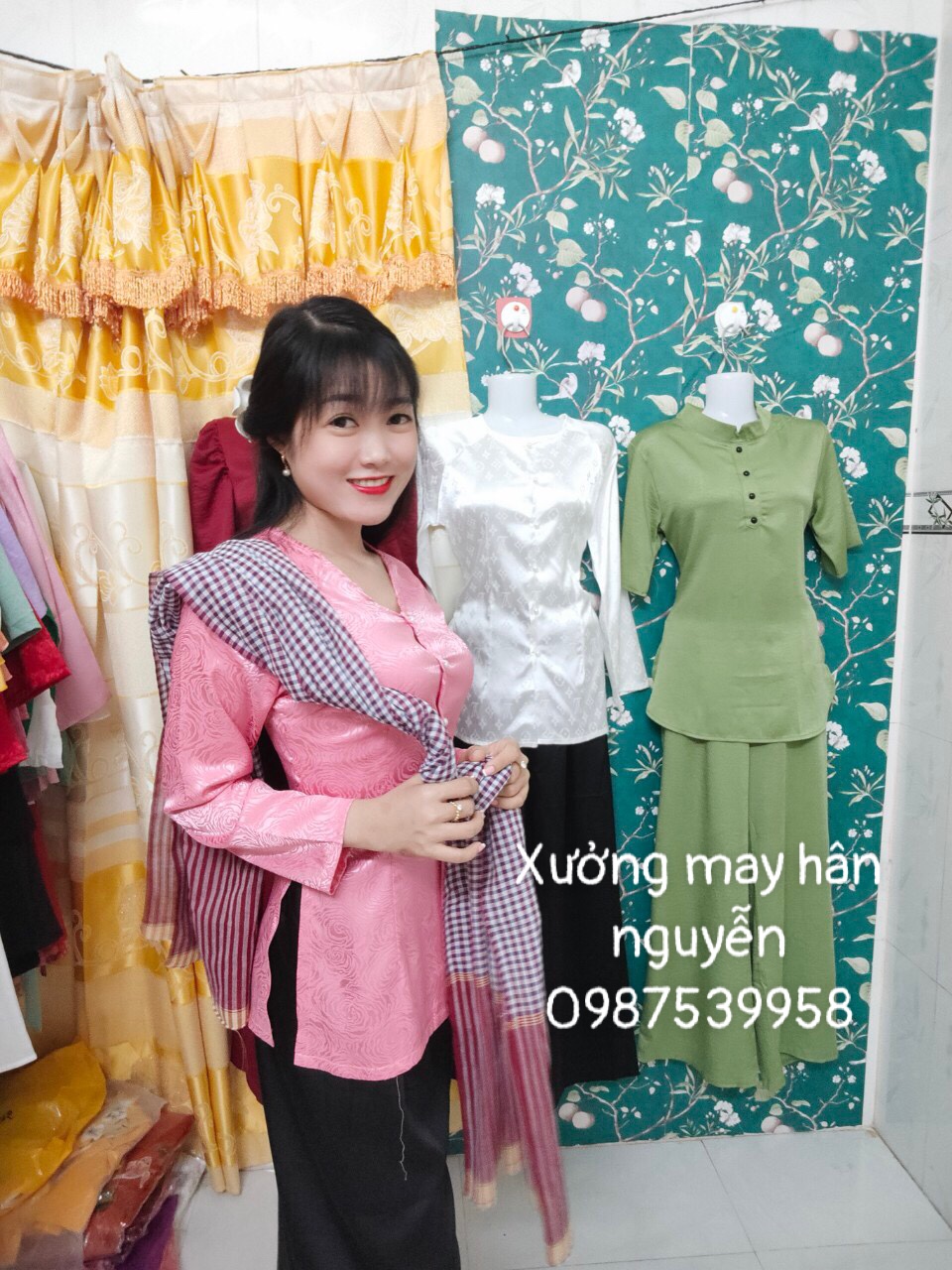 ÁO BÀ BA GẤM ĐÔNG HƯNG ( KÈM QUẦN )