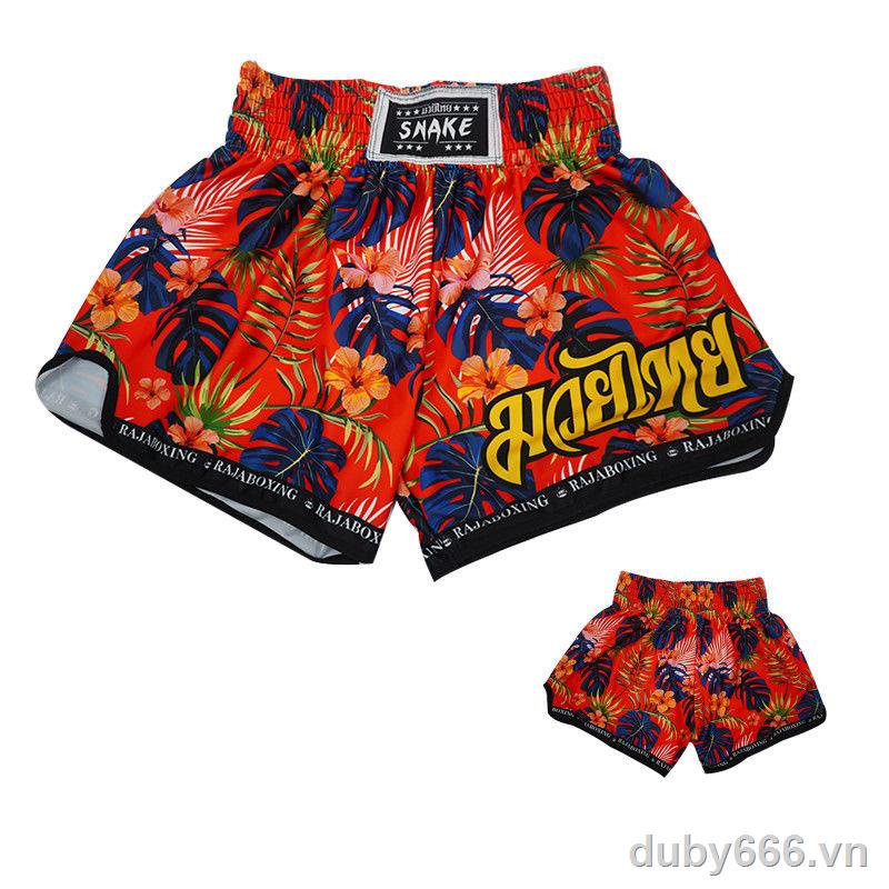 Quần tập muay thái lưng cao chuyên dụng ◈ quần short tập boxing / chạy bộ ba phần tư