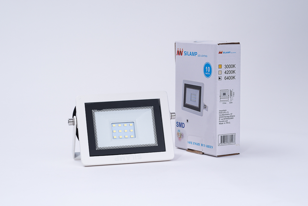Đèn led pha 10w vỏ trắng cao cấp