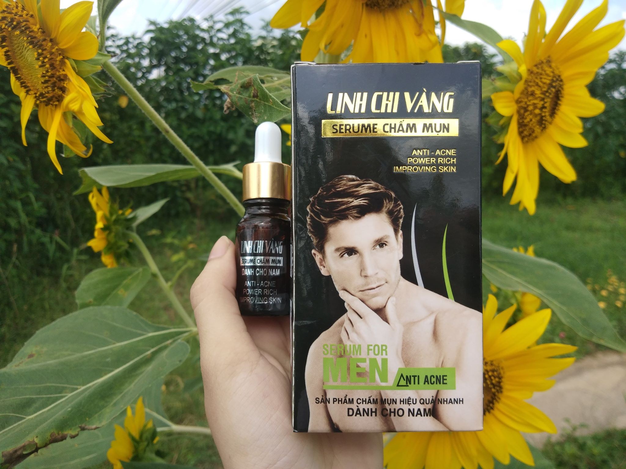 [HCM]SERUM CHẤM MỤN SIÊU TỐC DÀNH CHO NAM LINH CHI VÀNG
