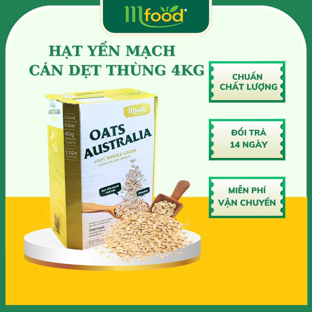 [HCM]Yến Mạch Tươi Nguyên Chất Oats Thùng 4kg ( Nguyên Hạt )