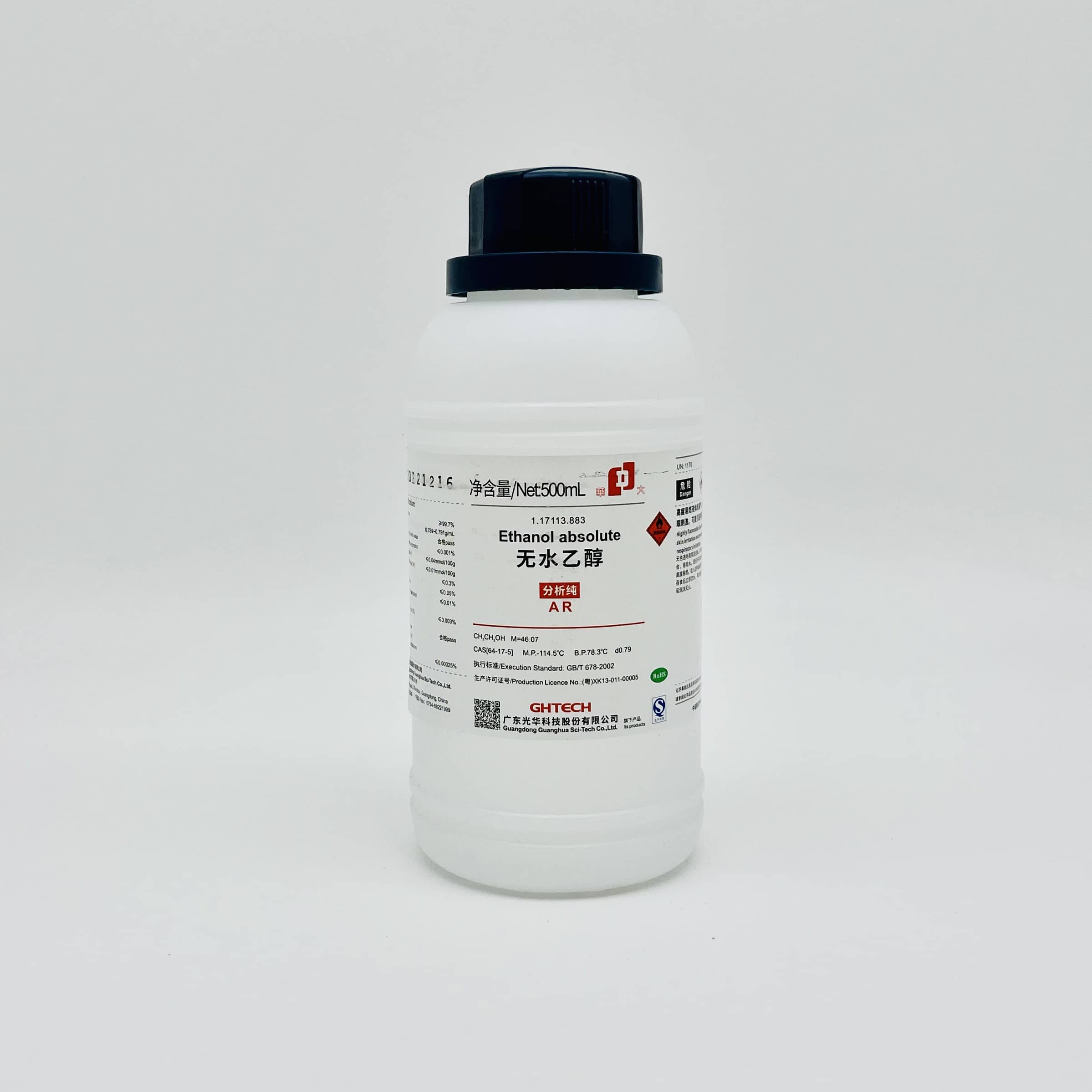 Hóa chất Ethanol absolute >99.7% (Chai 500ML/2.5L, GHTECH, AR, Cas 64-17-5)