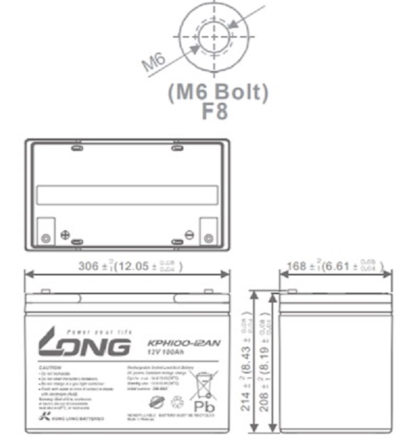 Ắc Quy LONG 12V 100Ah WPL100-12RN - (PDC-TECH)