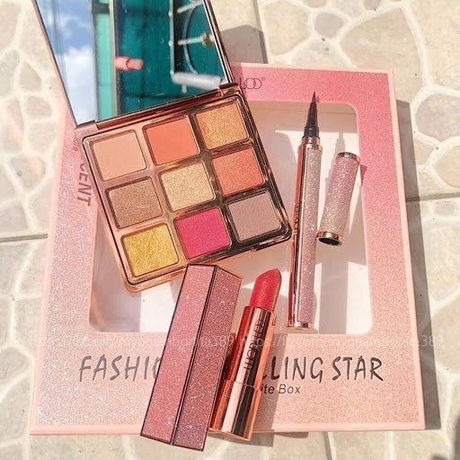 Set Trang Điểm 3 Món Wodwod Fasshion Sparking Star BẢNG MẮT Wodwod siêu sang trọng Bút kẻ mắt nước thêm cho đôi mắt sắc sảo Son Wodwod Fasshion Sparking Star tone đỏ siêu siêu đẹp