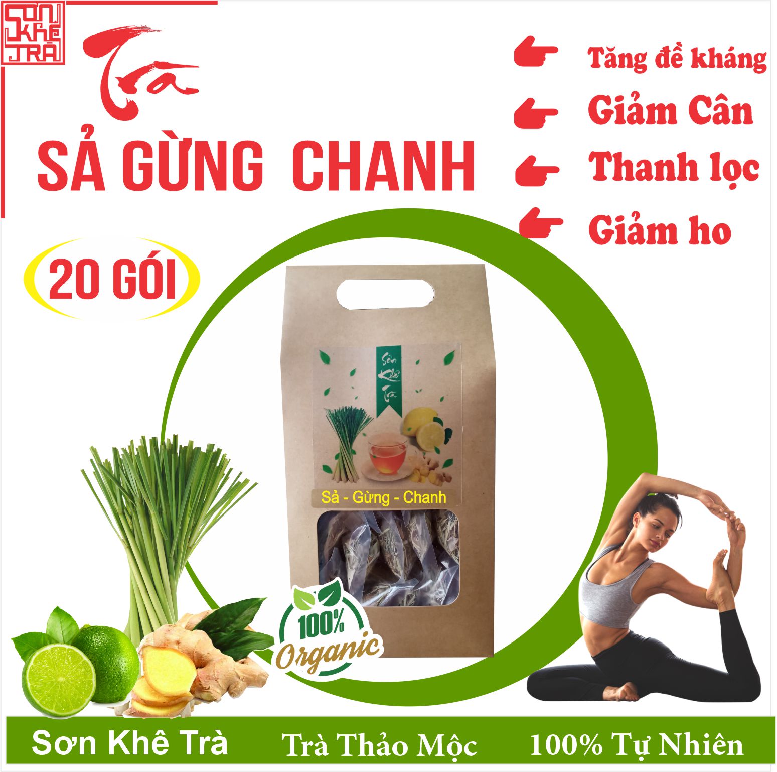 Sả Gừng Chanh giảm cân hiệu quả - Giảm ho- thanh lọc, nguyên chất đậm đà