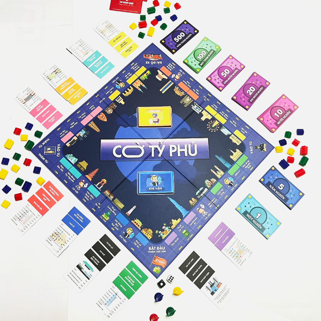 [HÀNG CAO CẤP] Cờ tỷ phú Top boardgame 2023 monopoly Tiếng việt cao cấp