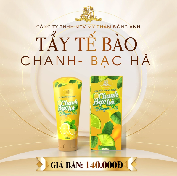 Gel tẩy tế bào chết Collagen X3 chanh bạc hà mỹ phẩm Đông Anh chính hãng 200ml dùng cho mặt và body