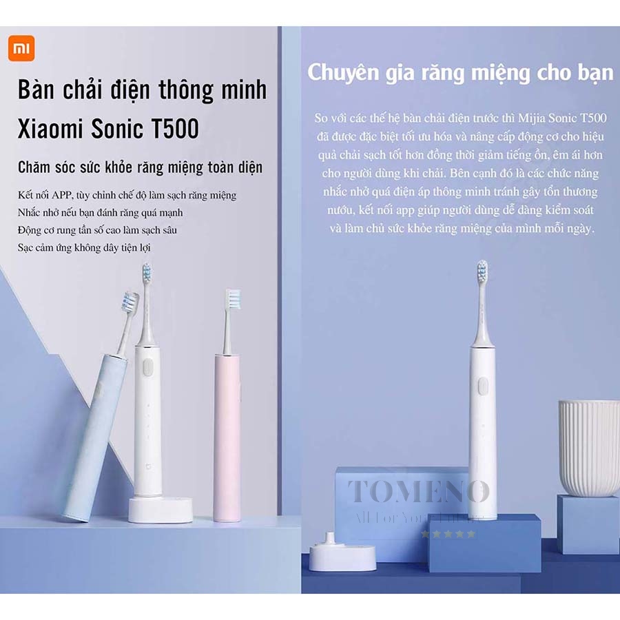 bàn chải đánh răng điện xiaomi sonic t500 chính hãng làm sạch sâu giảm 2
