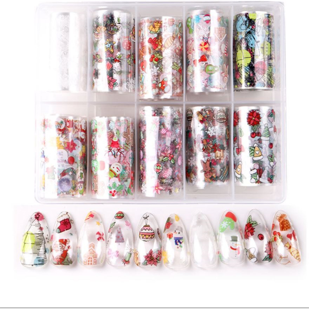 Set 10 Cuộn Giấy Foil Trang Trí Móng