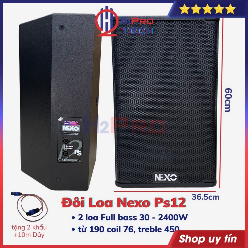 Đôi loa full 30 nexo ps12 2400w từ 190 coil 76 - treble 450, loa karaoke gia đình bass 30 nexo sống động - h2pro tech