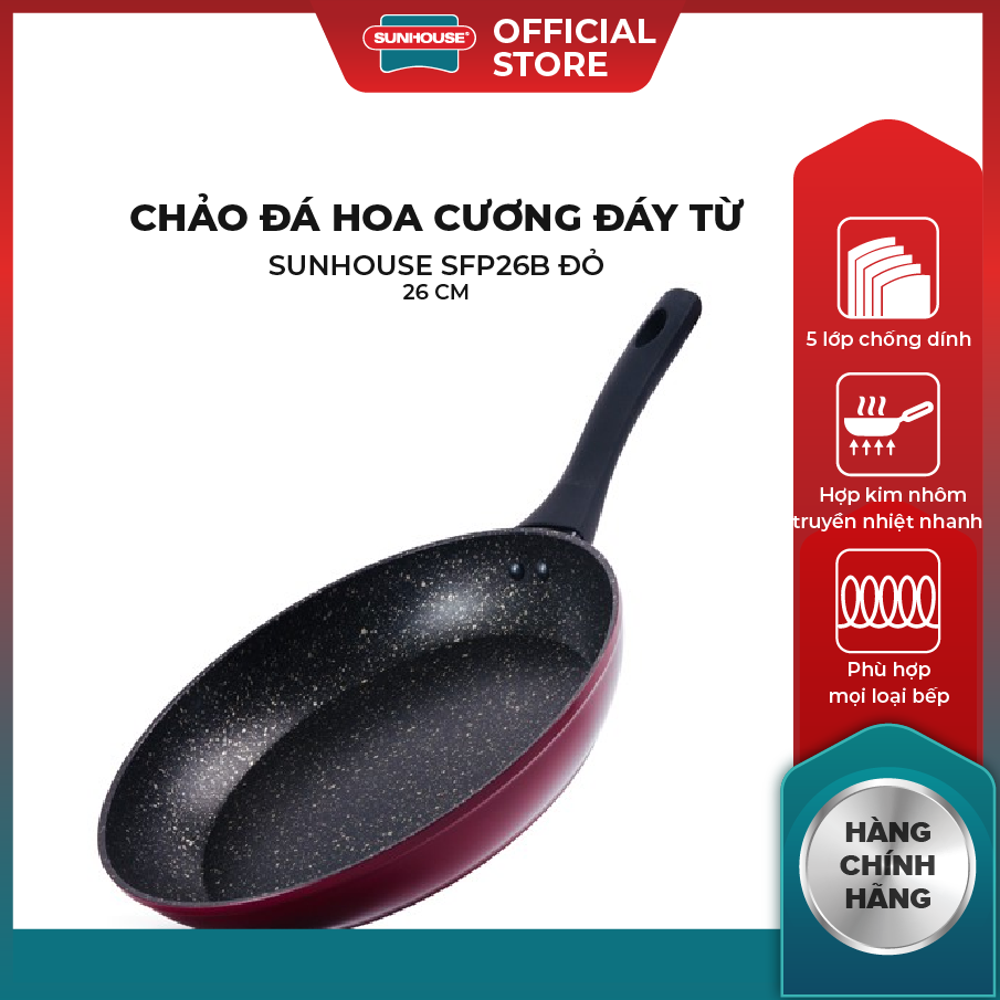Chảo đá hoa cương đáy từ Sunhouse SFP26B