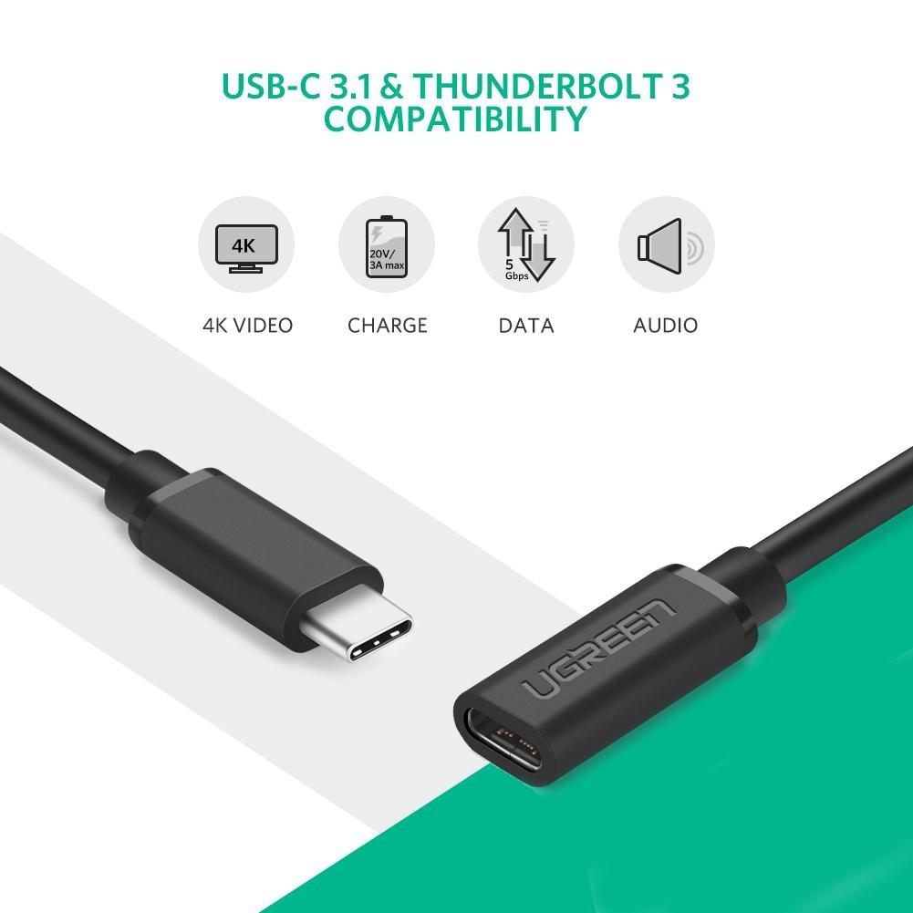 (0.5m) Cáp USB Type C nối dài chuẩn 3.0 - Ugreen 40574