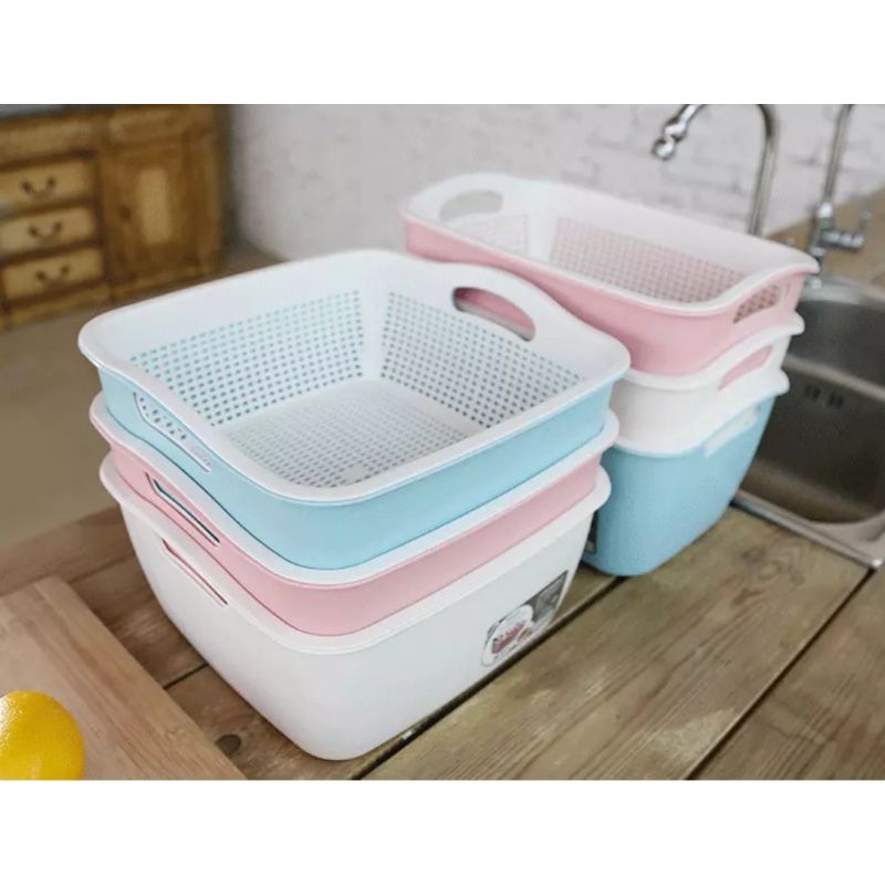 Bộ chậu rổ 2 lớp kiểu Hàn cao cấp 1321