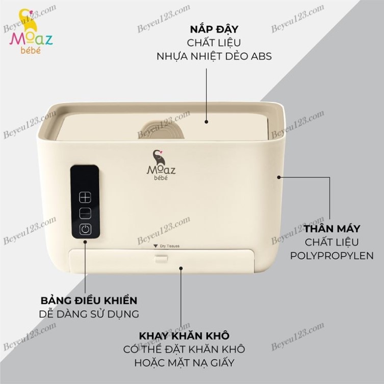 (MB059) Máy ủ / Máy làm ấm khăn giấy ướt, khăn giấy khô đa năng Moaz Bébé MB - 059 MGG