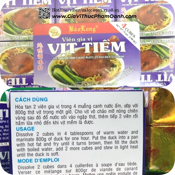 Viên gia vị VỊT TIỀM Bảo Long (Hộp/Set/Lốc/Thùng liên hệ)