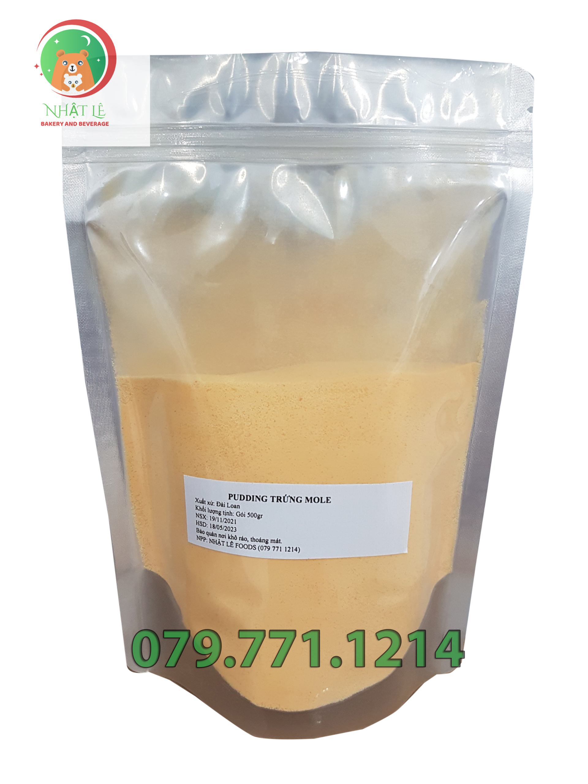 Bột Pudding Trứng (Flan Trứng) hiệu Mole Đài Loan chiết lẻ gói 500gr / 200gr / 100gr