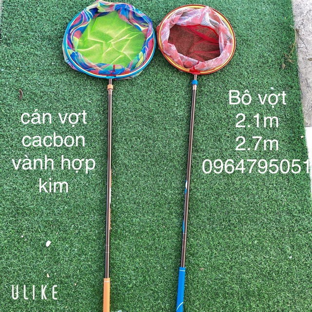 Combo cán vợt câu cá cacbon sai 2,7m và vành vợt 40cm