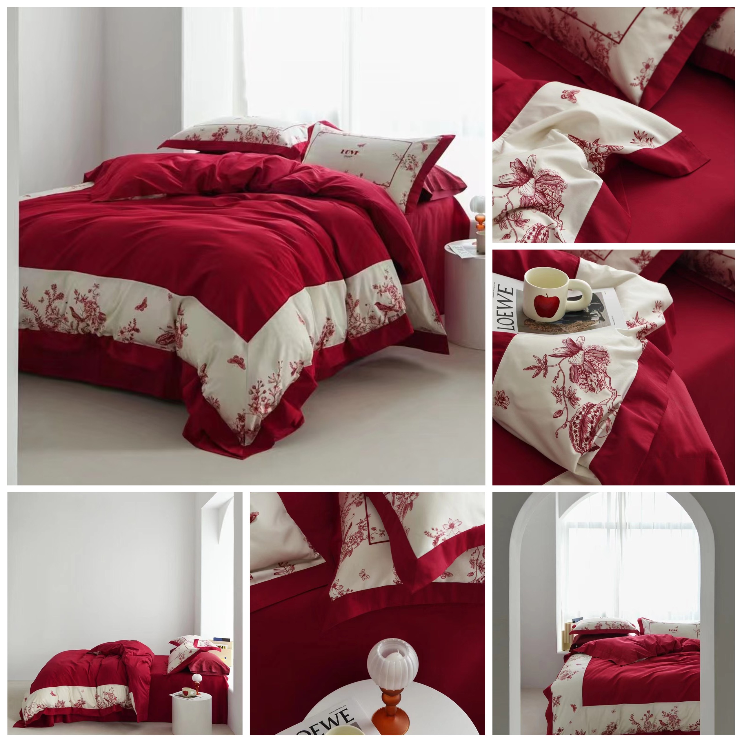 Set 4 móm chăn ga gối cưới lụa tencel 100s thiết kế nhập khẩu cao cấp