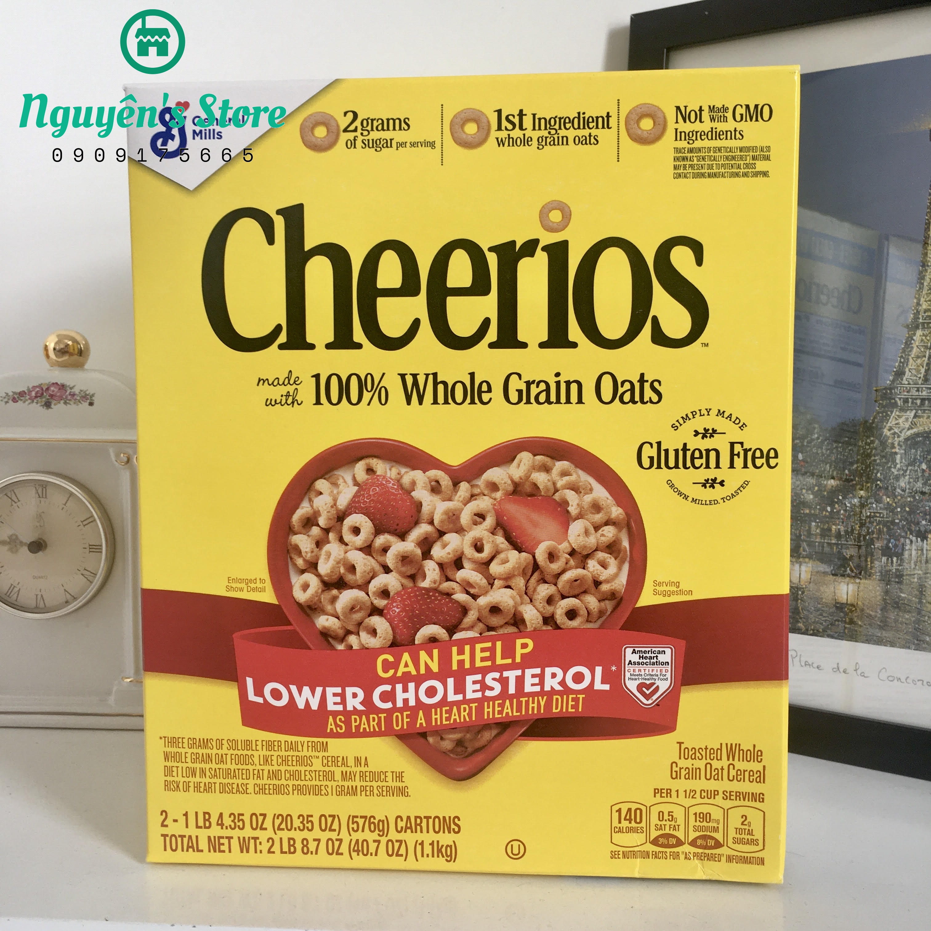 [CHEERIOS HƯƠNG DÂU 576g USA] - Bánh ngũ cốc ăn sáng