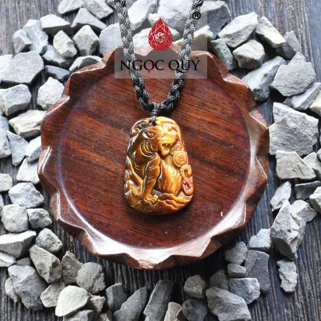 Mặt dây chuyền khắc hổ đá thạch anh mắt hổ