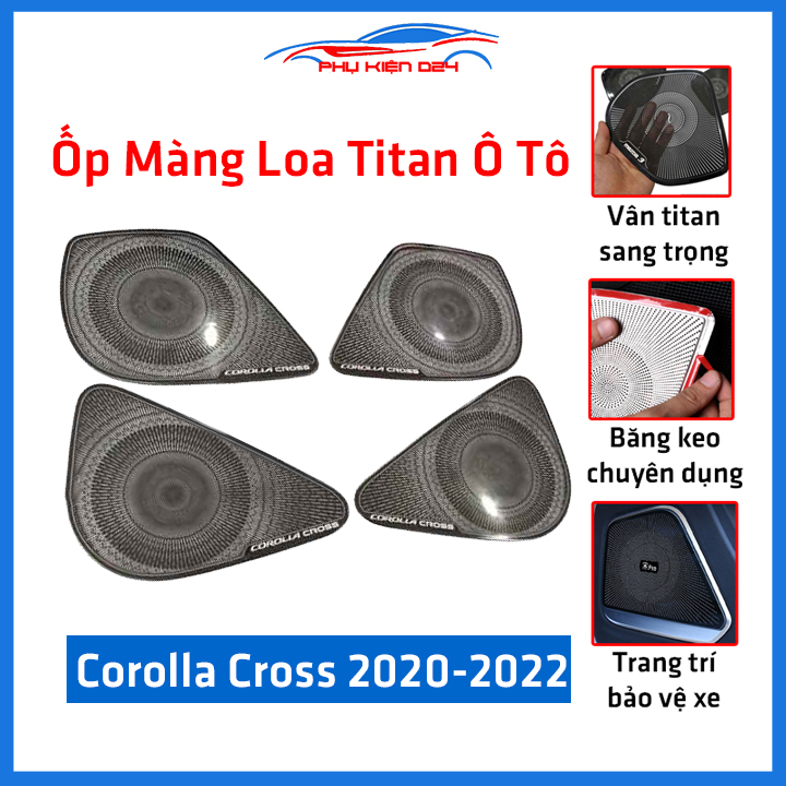 Bộ ốp màng loa Corolla Cross 2020-2022 chuẩn theo xe vân titan chống xước trang trí nội thất ô tô