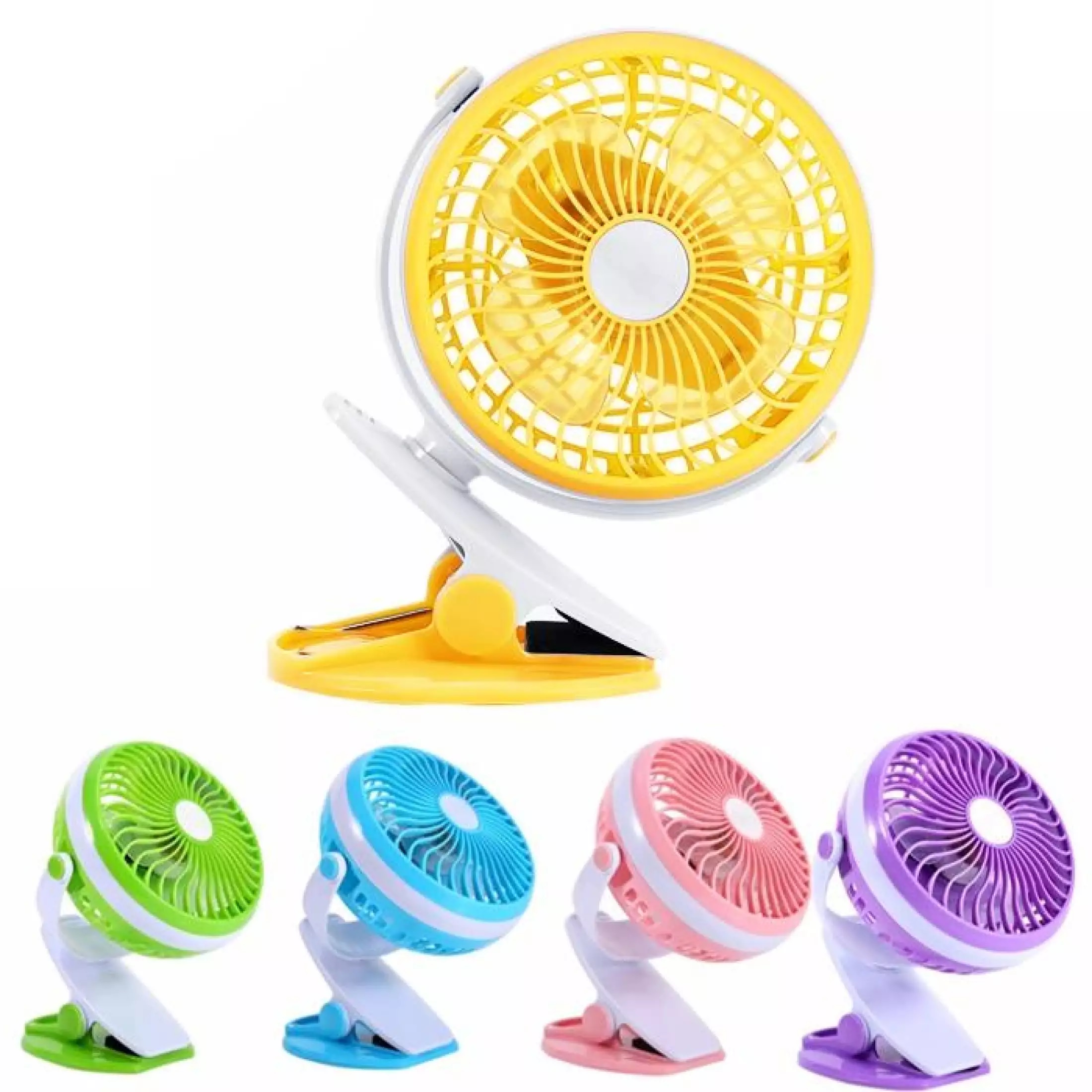 Quạt sạc kẹp bàn xoay 360 độ xài pin sạc 3 cấp độ