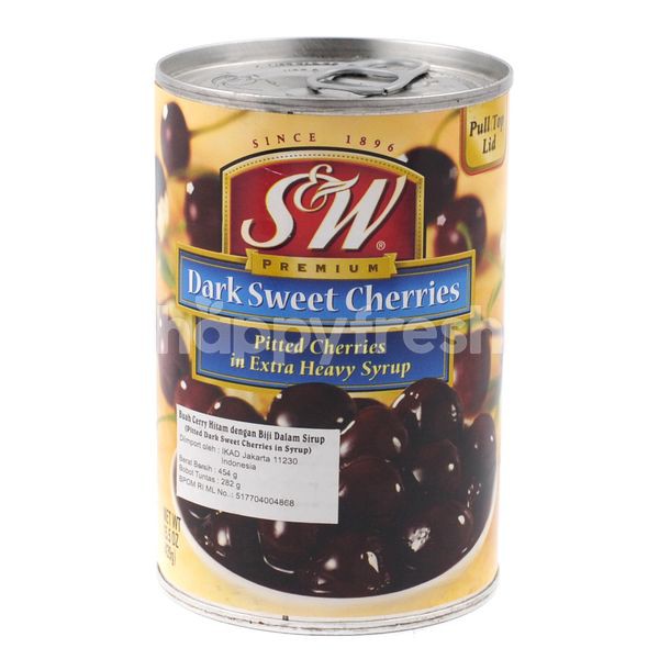 Quả Cherry nguyên trái ngâm hiệu S&W Dark Sweet Cherries - Nhập khẩu Mỹ 439g