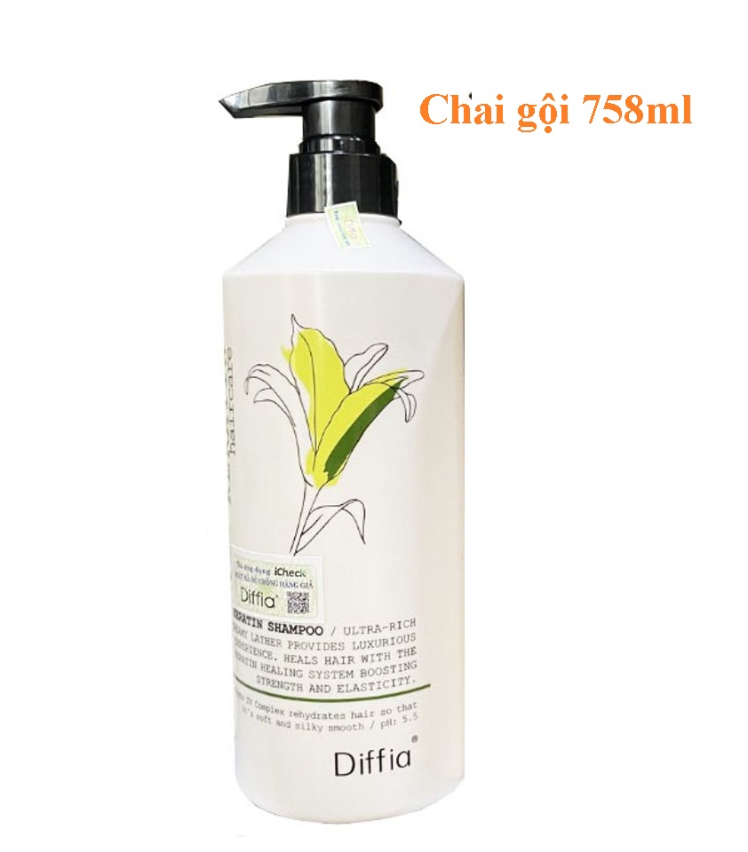 Bộ dầu gội xả Keratin DIFIA Keratin Evuar Dầu gội phục hồi tóc hư tổn Dầu gội hương nước hoa siêu mượt Chống rụng tóc Kích thích mọc tóc Gội xả mềm mượt Gội xả thơm lâu