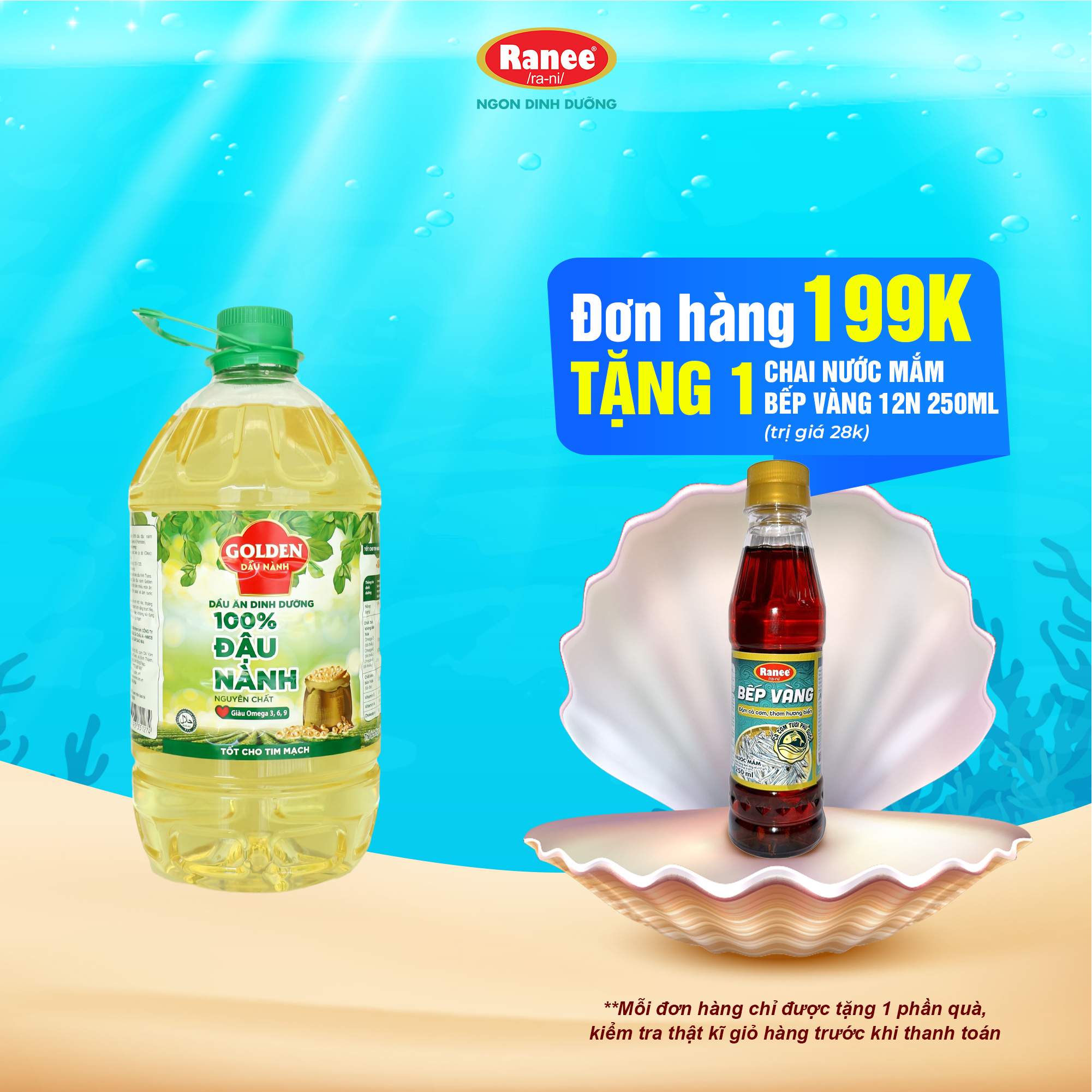 {Đơn 199k tặng hộp bơ -399k tặng vá gỗ} Dầu Đậu Nành cao cấp Golden 5 lít