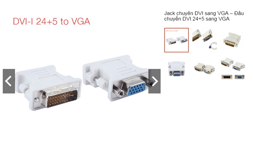Đầu chuyển đổi DVI 24+5 thành VGA