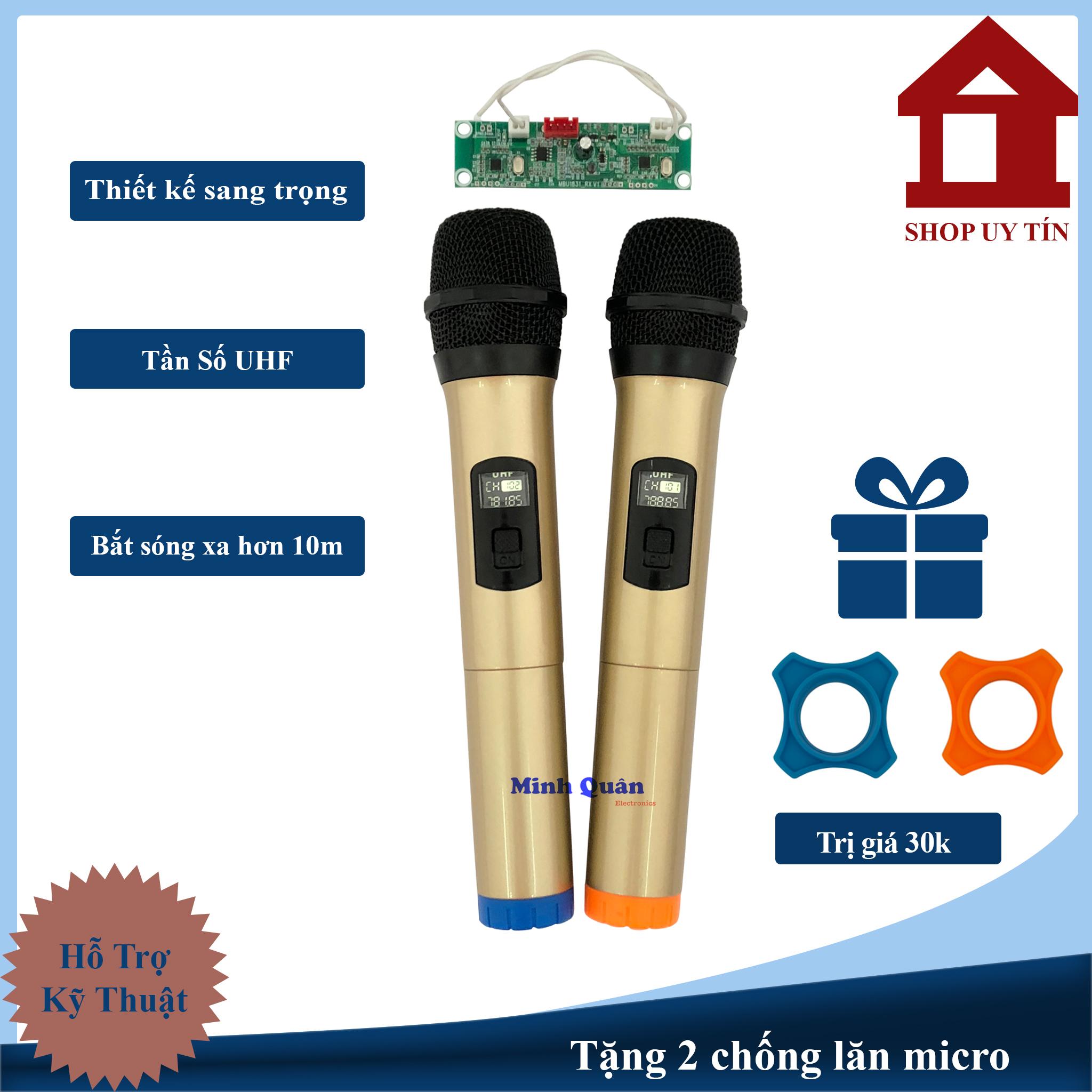 Micro Loa Kéo UHF Vỏ Nhựa [Tặng Cặp Chống Lăn Micro]
