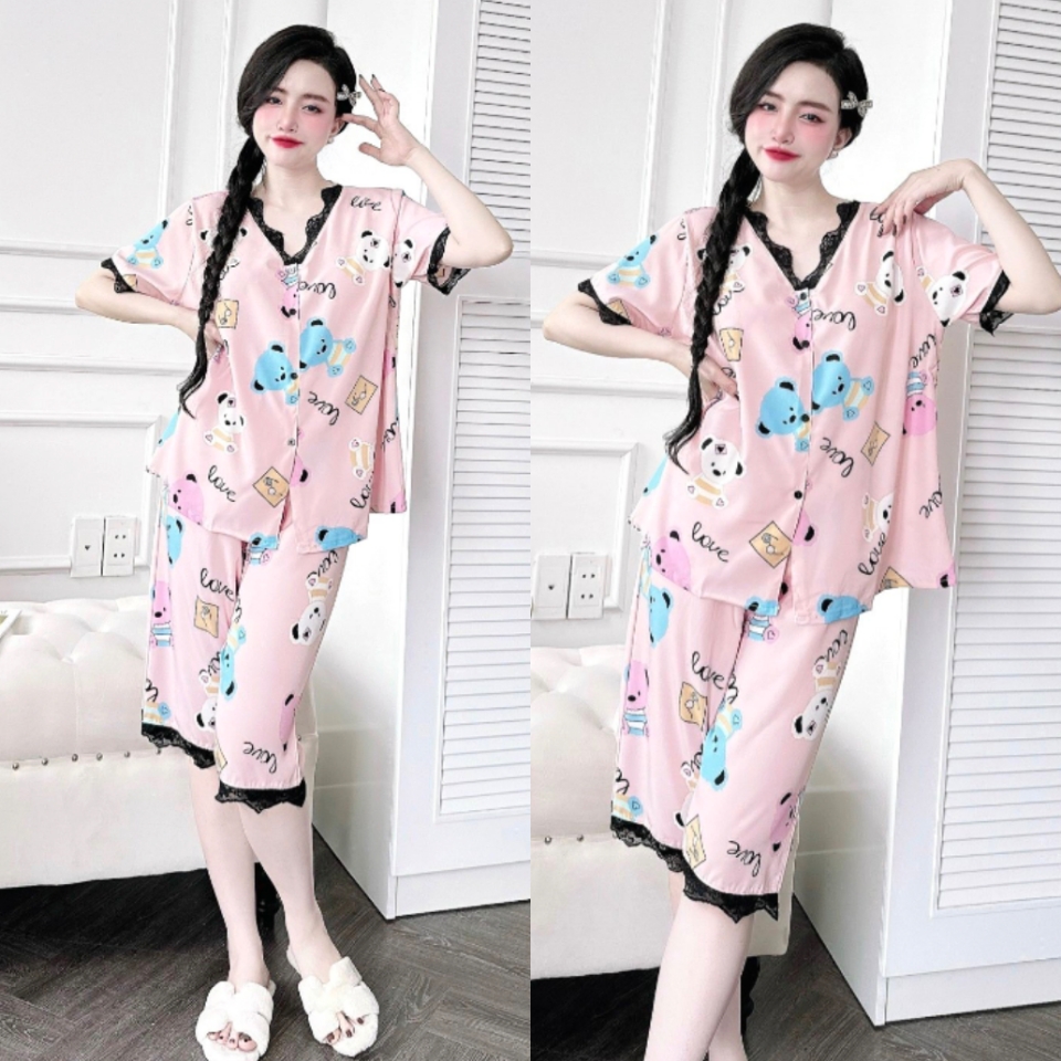Đồ Bộ Ngủ Nữ Lửng Cao Cấp Lụa Nhật Bigsize 50-100kg