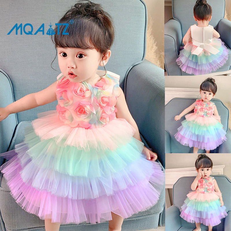 MQATZ Váy Sinh Nhật Trẻ Sơ Sinh Đẹp Đầy Màu Sắc Cho Bé Gái Quần Áo Tutu