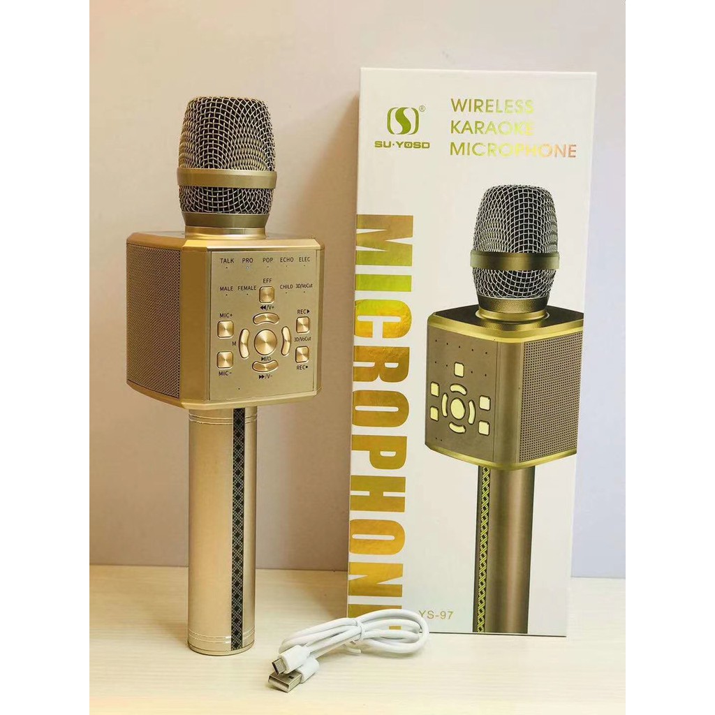 mic hát karaoke bluetooth Micro Karaoke Bluetooth, Mic Hát Karaoke Kết Nối Bluetooth Cực Hay, Micro YS97 Cao Cấp, Âm Thanh Trong Và Lớn, Âm Bass Trầm Ấm