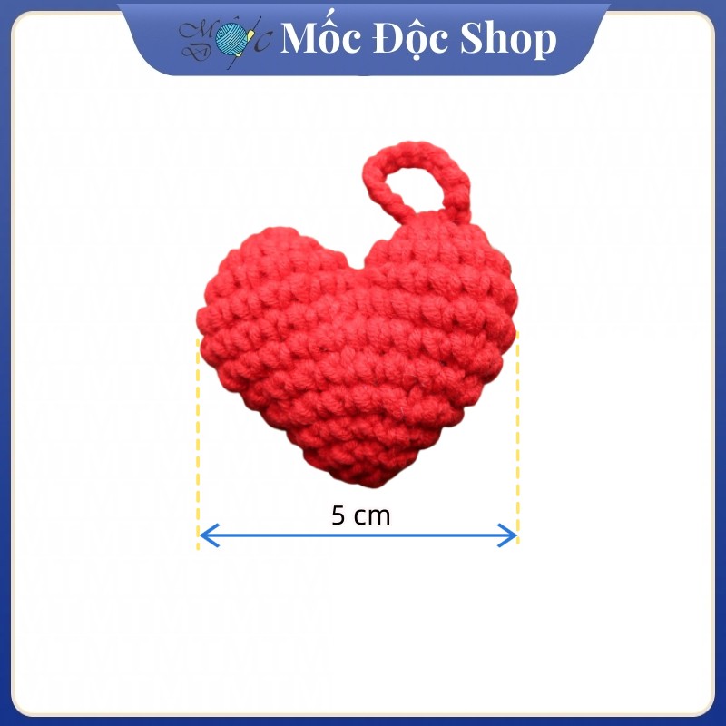 Móc khóa len handmade trái tim