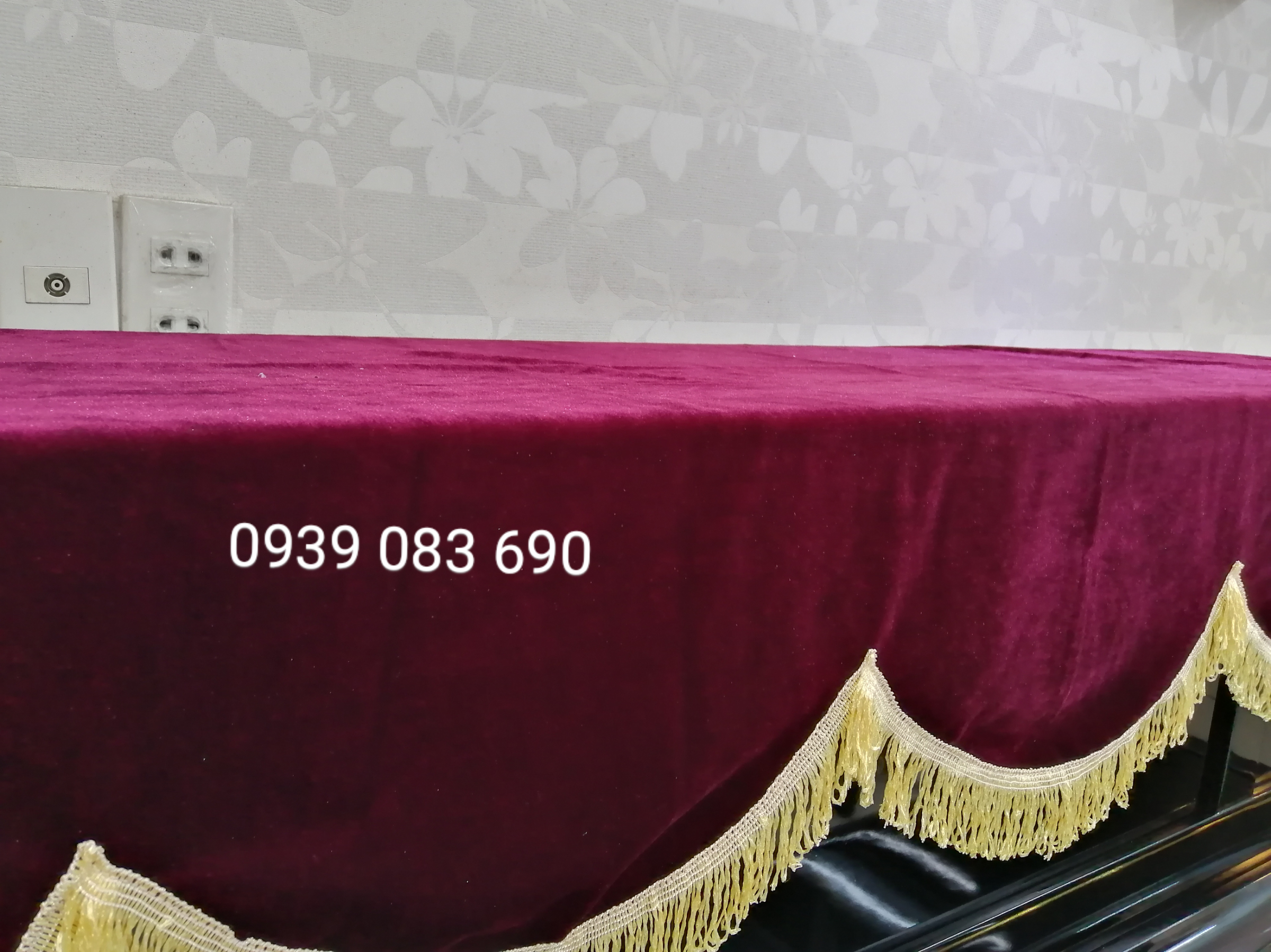 [HCM]KHĂN PHỦ ĐÀN PIANO NHUNG ĐỎ ĐÔ DÀY ĐẸP