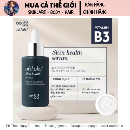 [GIẢM 5% ĐƠN 129K]Serum Niacinamide 20% Oh Oh