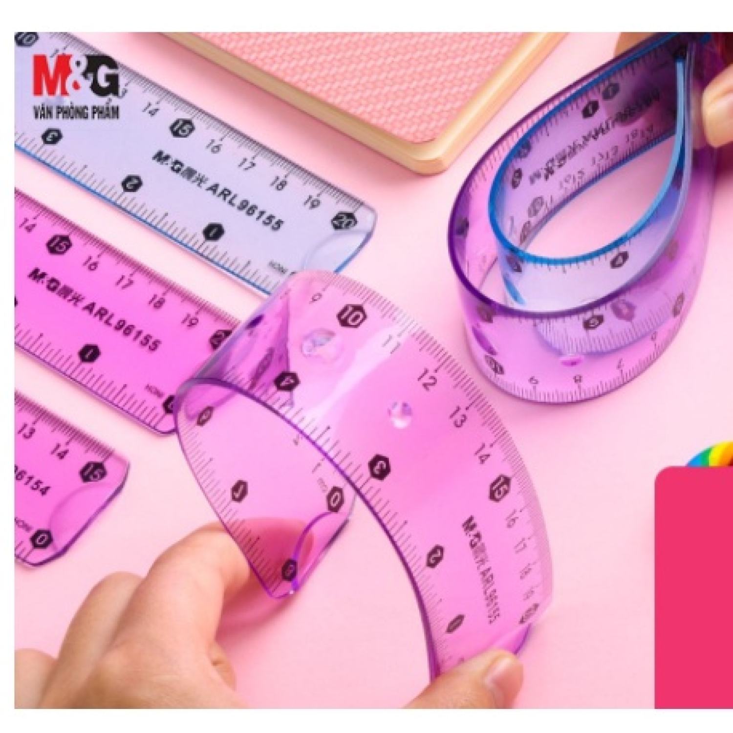 Combo 2 cây thước dẻo Aihao 20cm loại dày tốt
