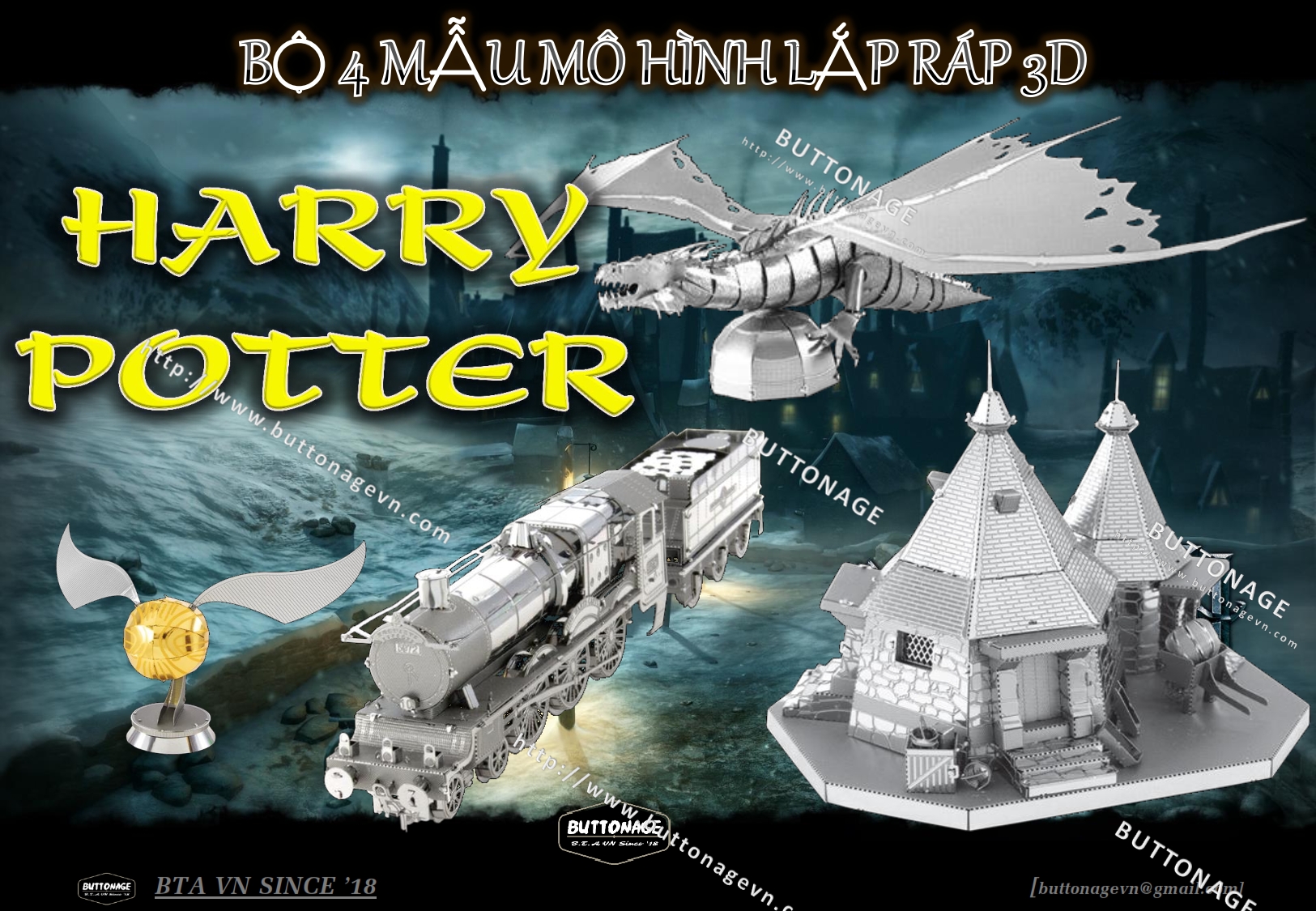 Mô Hình Hary Porter (Kim loại lắp ghép 3D)