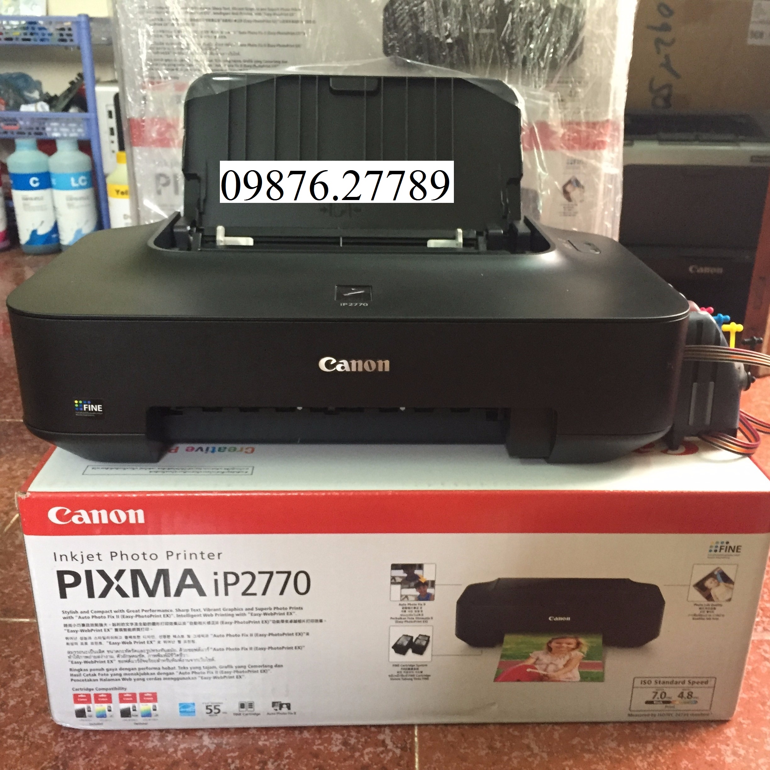 Máy In Phun Màu Canon Ip 2770 Có Sẵn Bộ Tiếp Mực Ngoài (Giá rẻ đẹp )