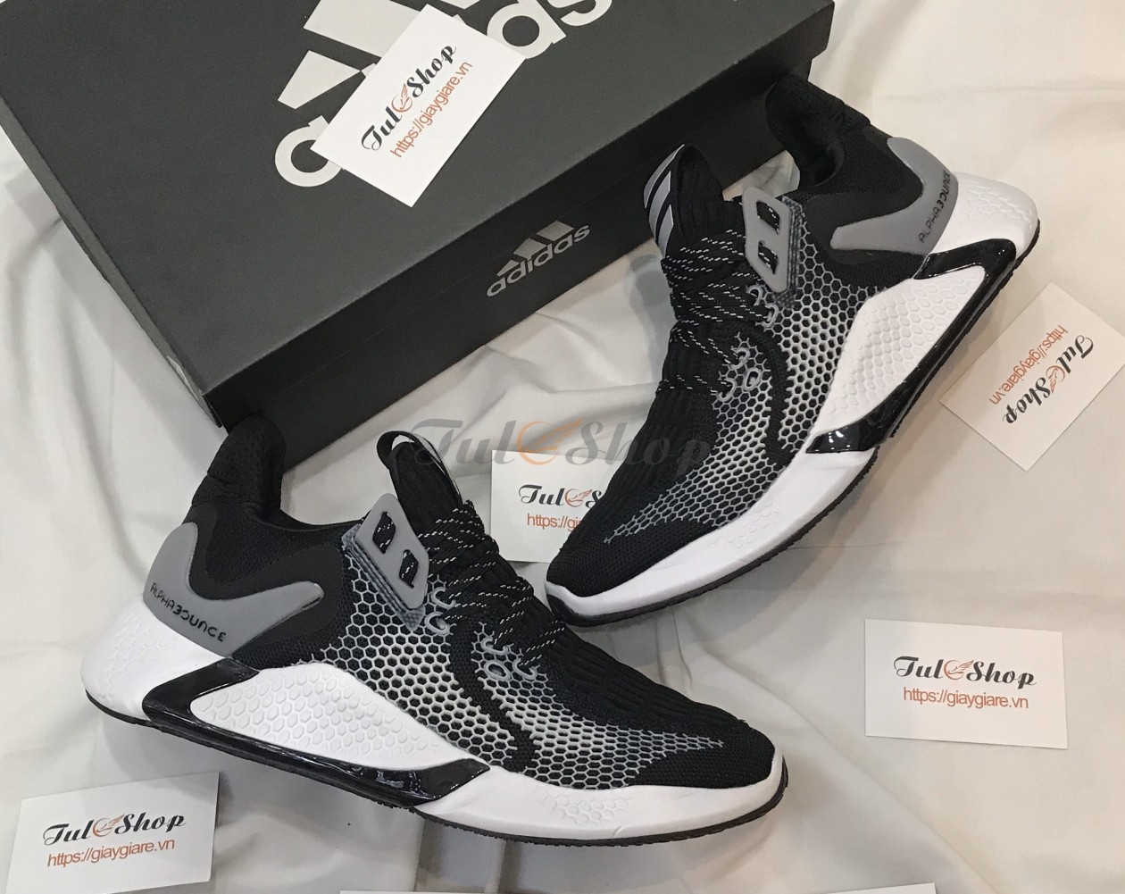 Giày Thể Thao ALPHA CORE BLACK Nam , Nữ Cao Cấp (Full Box)