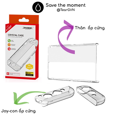 Ốp cứng trong suốt DOBE cho Nintendo Switch Oled