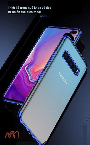 Ốp lưng Samsung S10 Plus trong viền màu chống sốc hiệu Agegoston