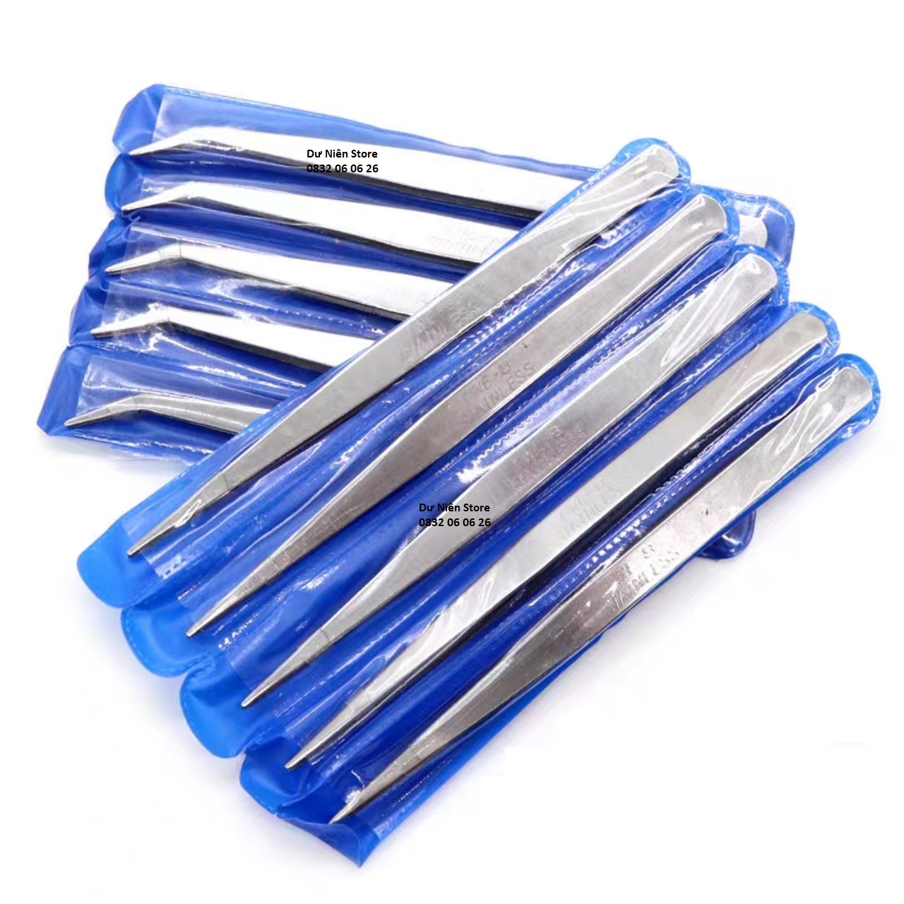 Curved Nose Tweezers Straight Nose Tweezers Thread Picker Combo of 5