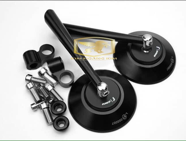 Cặp kính tròn Nhôm CNC RZM mặt kính xanh Gắn xe máy Siêu Rẻ đẹp