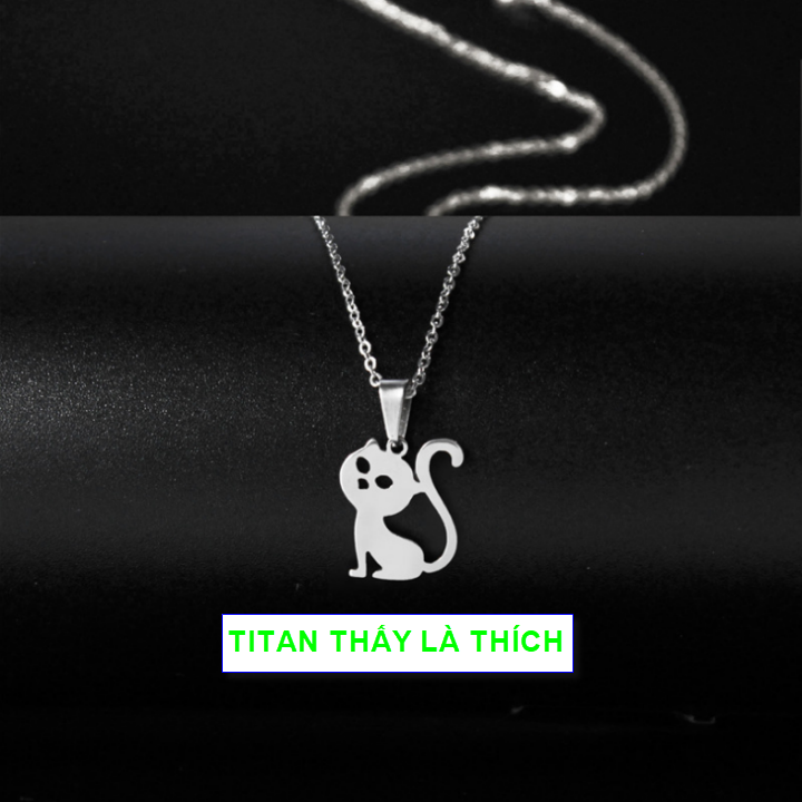 Dây chuyền hello kitty vòng cổ mèo dây chuyền mặt mèo titan - Hàng titan vàng 18k sáng bóng đẹp - Cam kết 1 đổi 1 nếu đen và gỉ sét