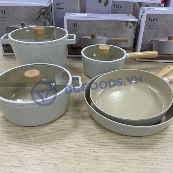 [HÀNG ĐẶT 10-15 NGÀY/VUI LÒNG LIÊN HỆ TRƯỚC] Bộ 5 nồi Neoflam Fika Hàn Quốc.